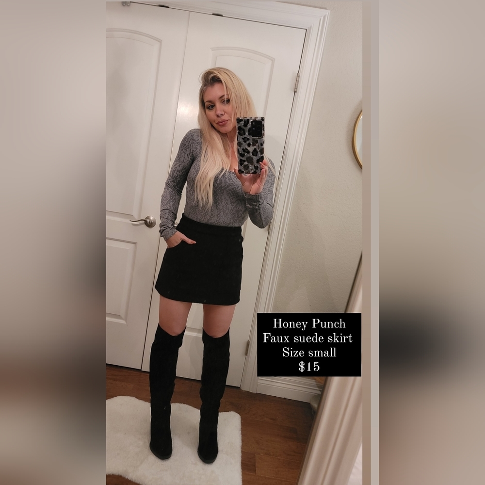 Black Faux suede skirt